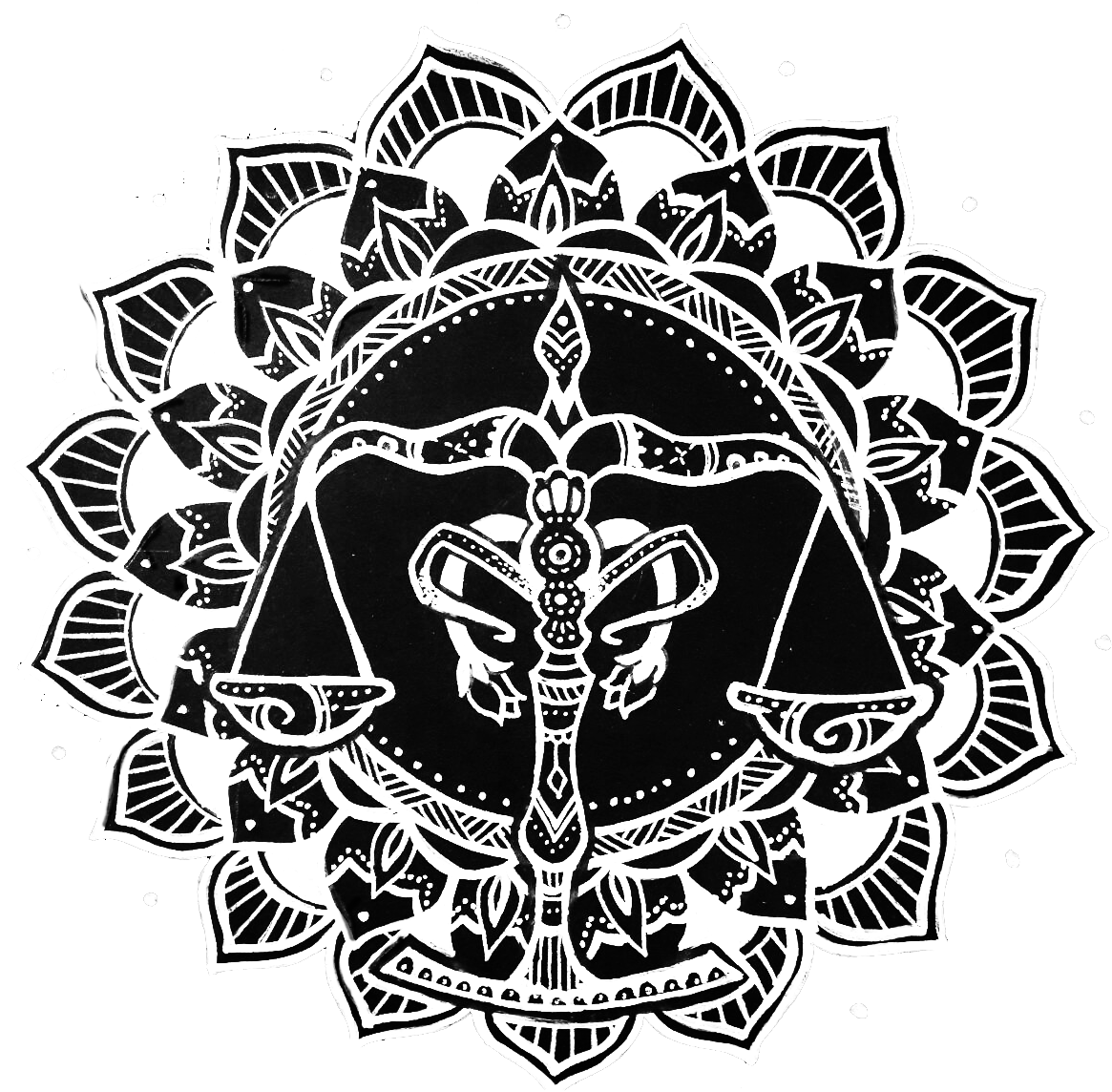 Libra Black And White Mandala - Mandala Libra (1187x1241), Png Download