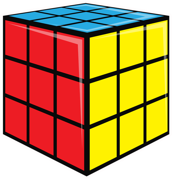 80's Oversized Mini Bundle - Rubik's Cube No Background (595x616), Png Download