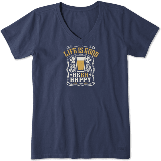 Women's Lig Beer Happy Crusher - Shirt (570x570), Png Download