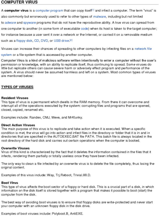 Computer Virusacomputer Virusis Acomputer Programthat - Document (850x1100), Png Download