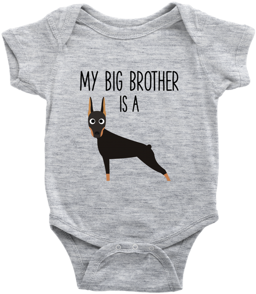 My Big Brother Is A Doberman Baby Onesie Newborn Bodysuit - Vikings Tv Show Baby Onesie (600x600), Png Download