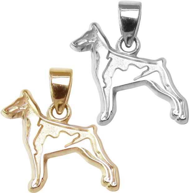 Doberman Pinscher Charm Or Pendant In Sterling Silver - Kishu (900x900), Png Download
