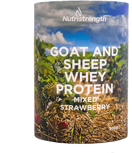 Goat And Sheep Whey Protein Mixed Strawberry - Grass (678x554), Png Download