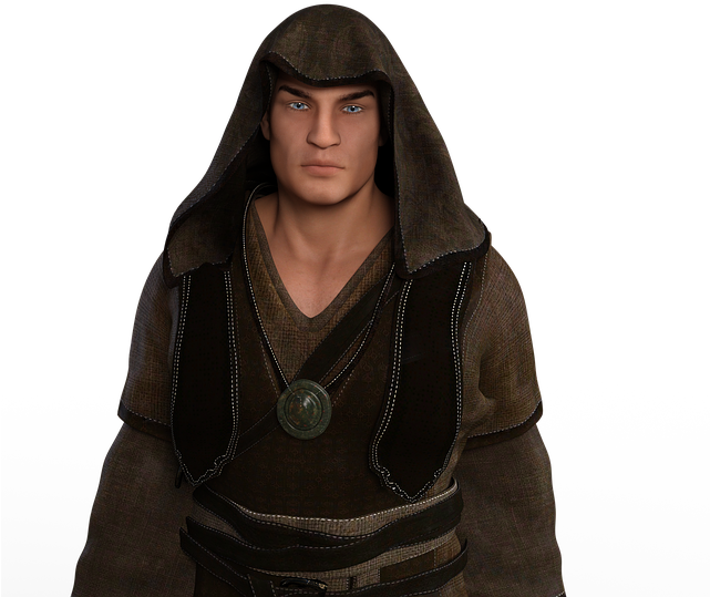 Monk, Friar, Kaputze, Habit, Garment, Mystical, Man - Monk Hood Png (640x560), Png Download