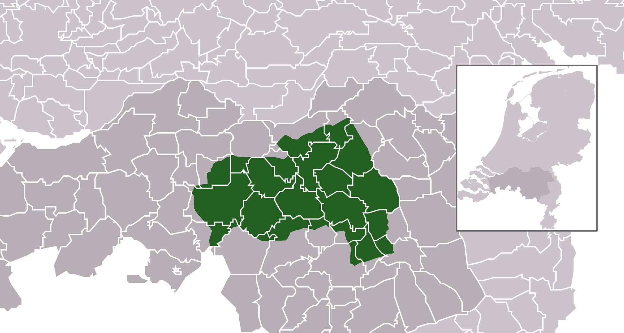 File - Map - Nl - Municipalities De Meierij - Meierij Van S Hertogenbosch (2000x1067), Png Download
