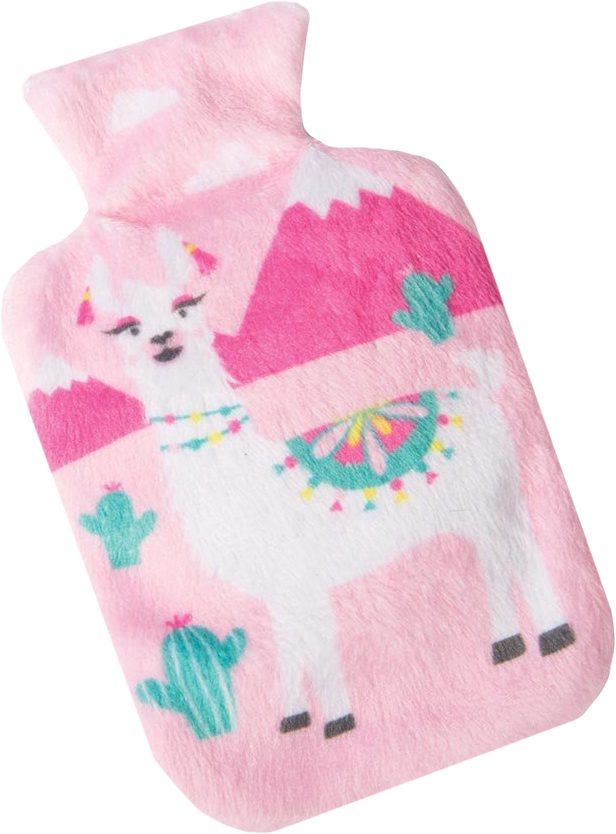 Pink Llama Pocket Hot Water Bottle - Wool (616x834), Png Download