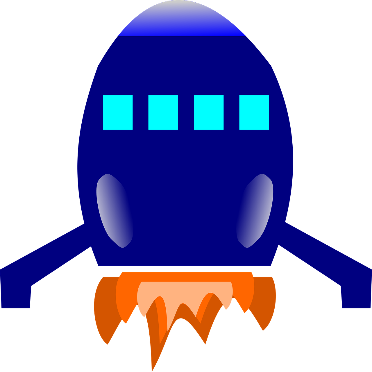 Rocket Blue Fire (1280x1280), Png Download