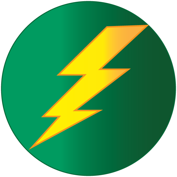 Lightning Bolt Power - Circle (600x600), Png Download
