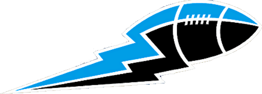 Blue And Black Football Lightning Bolt - Blue Bombers Logo Png (877x386), Png Download
