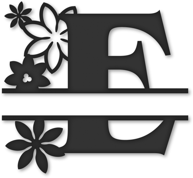 Download Flower Split Monogram E - Split Letter E Monogram - Free ...