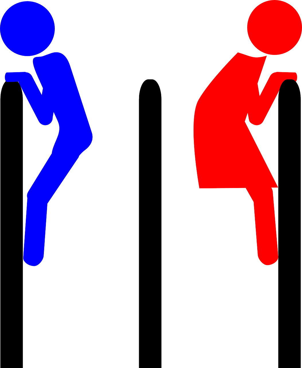 Man Woman Sign - Comic Toilet Pictogram (1053x1280), Png Download