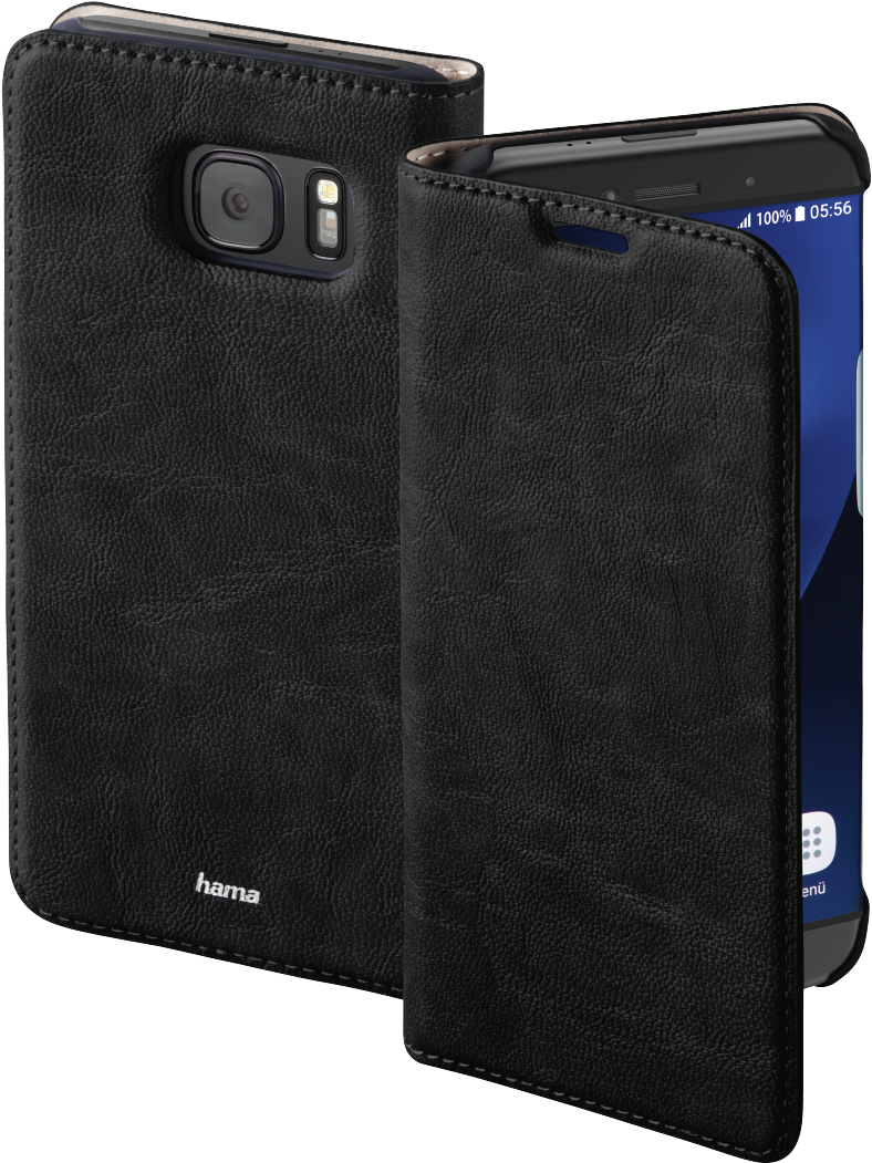 "guard Case" Booklet For Samsung Galaxy S7 Edge, Black - Leather (1100x1100), Png Download