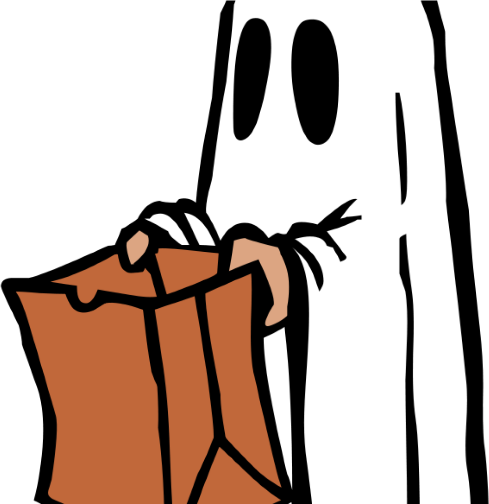 Free Ghost Clipart Free Clipart Ghost With Bag Colour - Trick Or Treat Ghost (1024x1024), Png Download