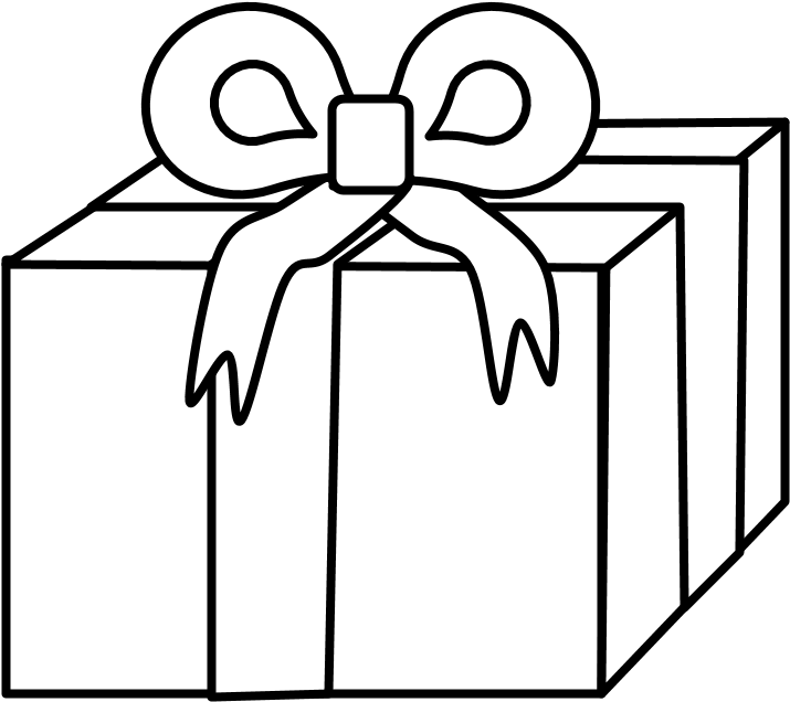 Gift, Ribbon, Hanukkah, Black And White, Png (816x1056), Png Download