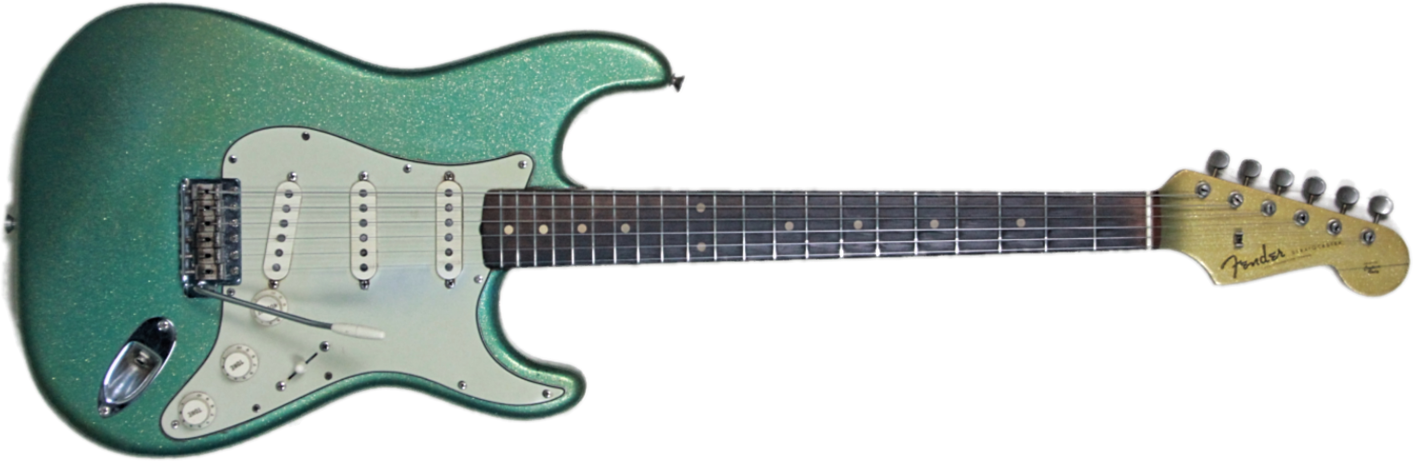 1960 Fender Stratocaster Blue Sparkle (4921x1828), Png Download