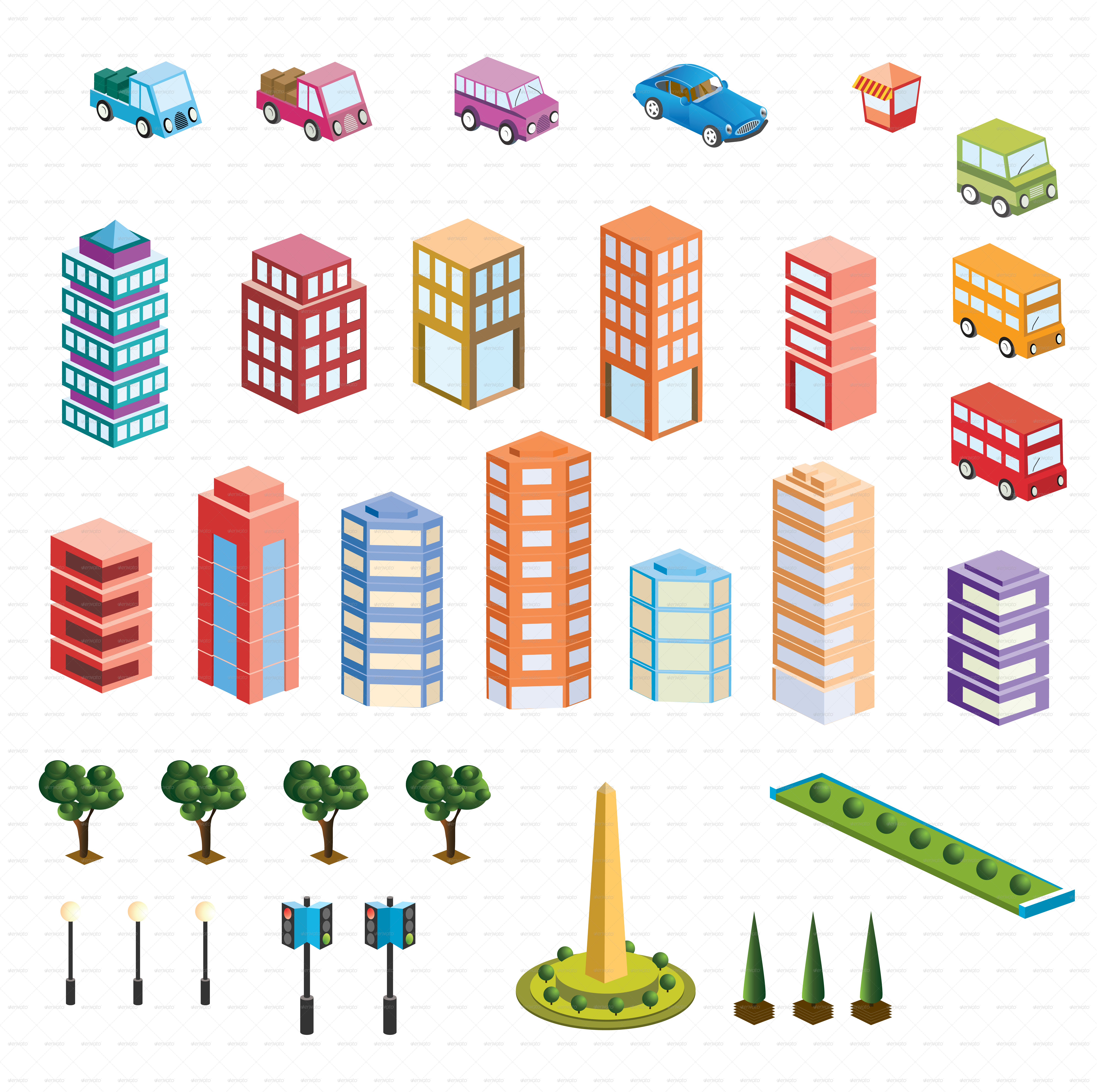 Zipjpgpng/2city3 - Vector Isometric Png (5933x5906), Png Download