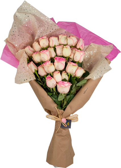 Fresh Roses Bouquets - Garden Roses (523x600), Png Download