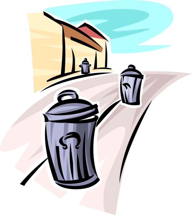 Vector Illustration Of Waste Basket, Dustbin, Garbage - Illustration (631x700), Png Download
