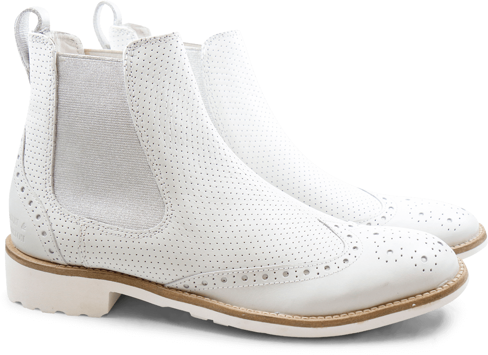Ankle Boots Ella 5 Powder White Perfo White Laminato - Work Boots (1024x1024), Png Download