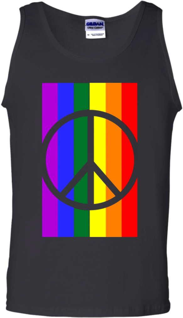 Gay Lesbian Rainbow Flag Peace Sign Pride T-shirt - Help More Bees Plant More Trees (1024x1024), Png Download