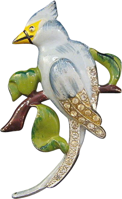 Enamel And Rhinestone Blue Jay Bird Brooch - Jay (668x668), Png Download