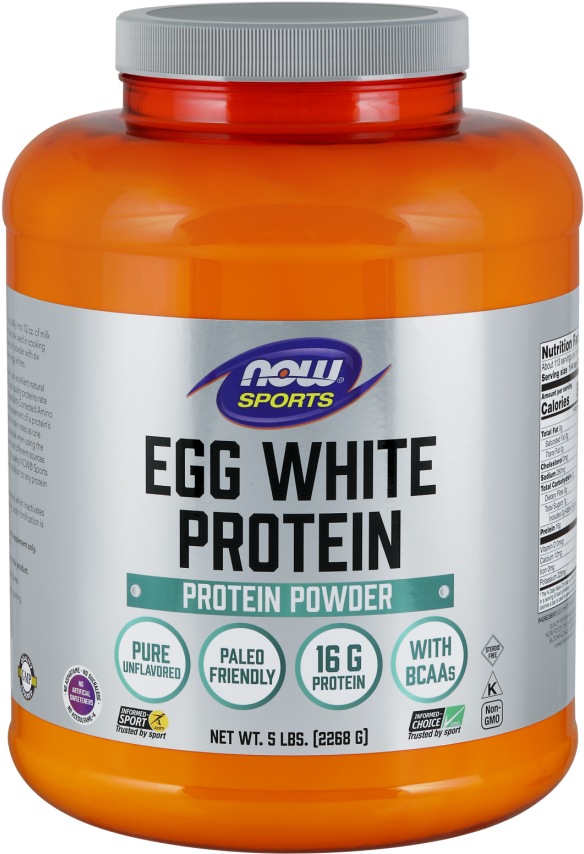 Egg White Protein, Unflavored Powder - Now Sports (598x880), Png Download
