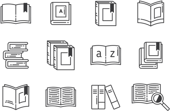 Libro Icone Vettoriali - Vector Book Clipart Black And White Png (700x490), Png Download