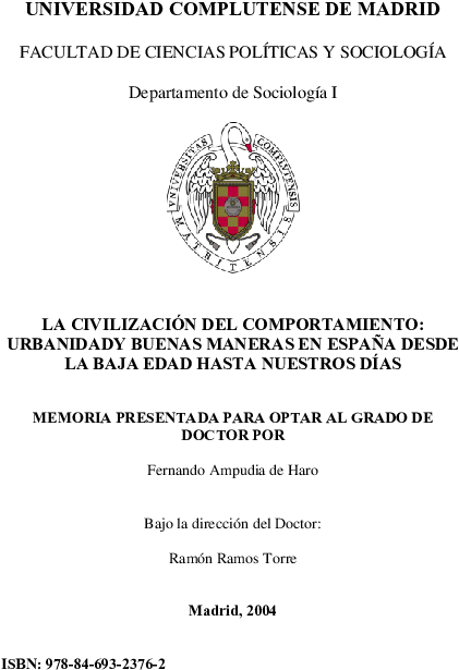 La Civilización Del Comportamiento Urbanidad Buenas - Complutense University Of Madrid (595x842), Png Download