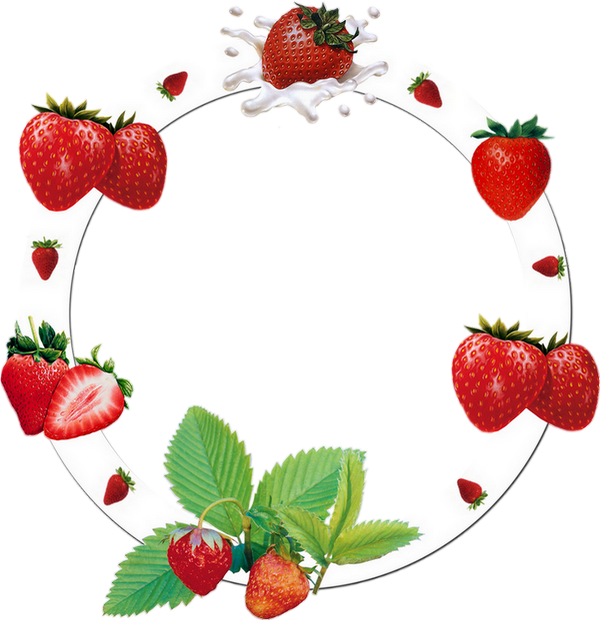 Vector Black And White Library Cadre Png Fraises Frame - Strawberry (600x620), Png Download