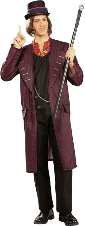 Willy Wonka Costume - Costume Charlie And The Chocolate Factory (600x951), Png Download