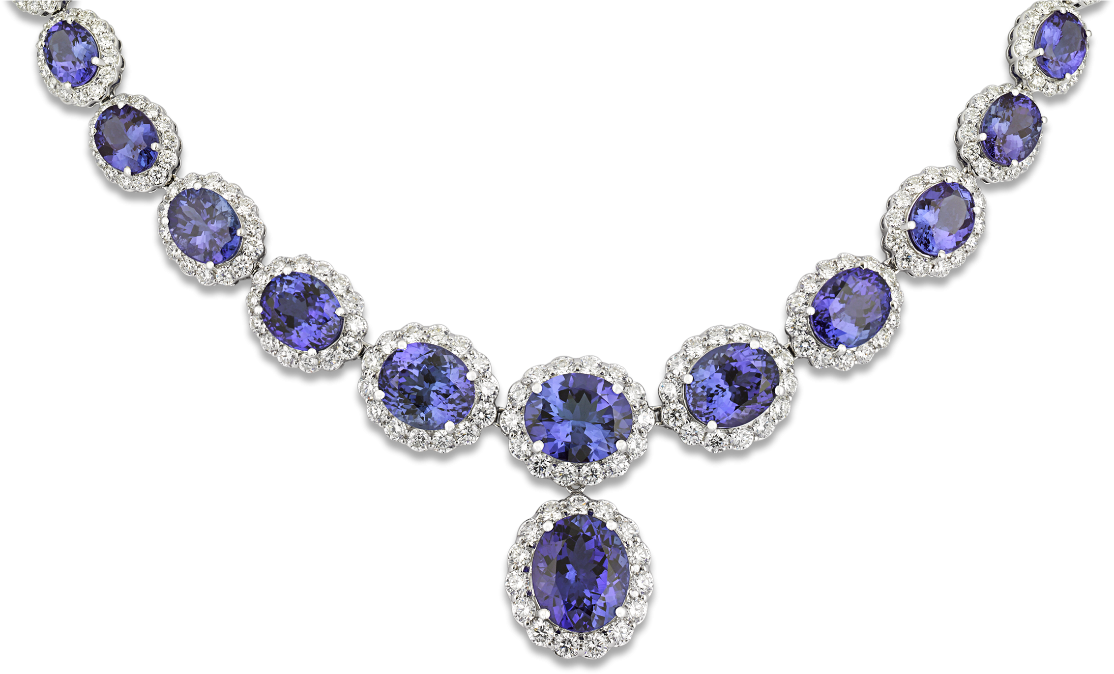 Tanzanite And Diamond Necklace, - Jade Designer Chinese Jewellery (2500x2000), Png Download