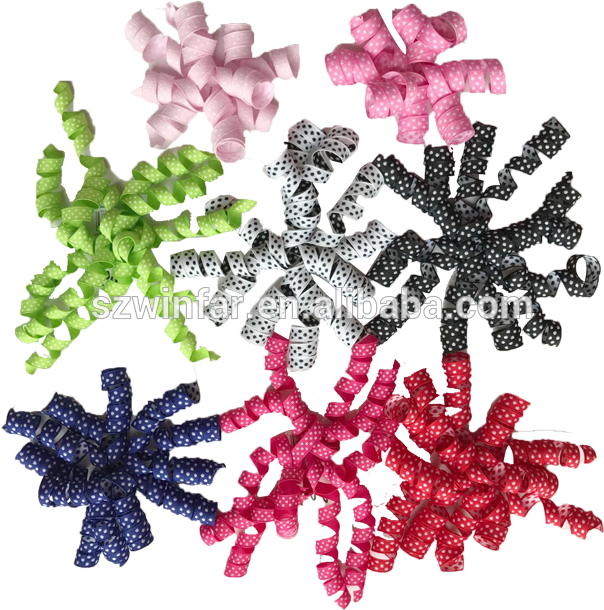 New Design Sheer Compound Christmas Curly Ribbon Bows - Artificial Flower (800x800), Png Download
