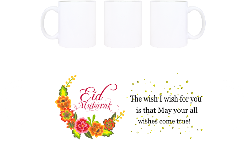 Eid Mubarak Mug - Graphic Design (800x667), Png Download