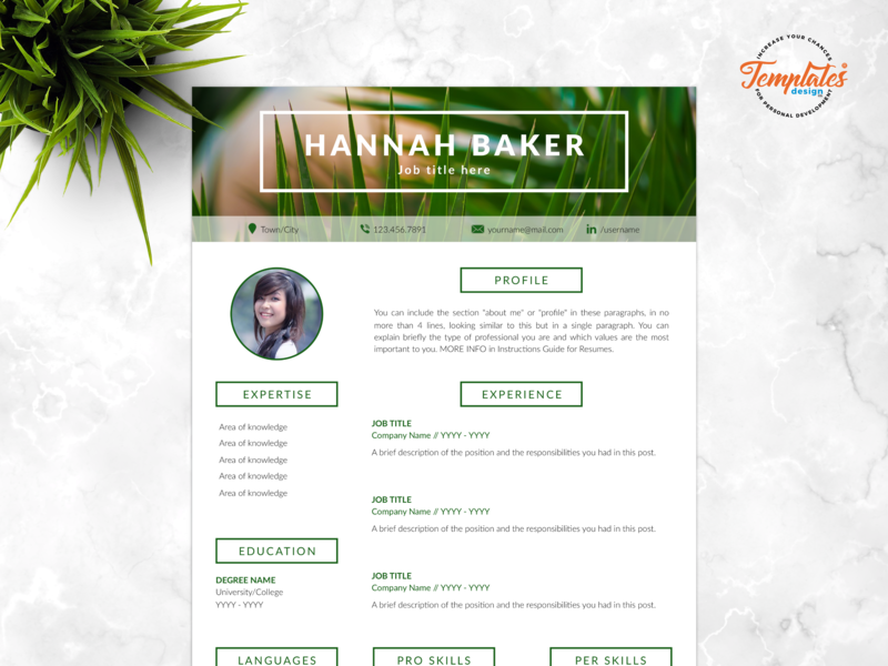 Resume Template For Word And Pages "hannah Baker" - Résumé (800x600), Png Download