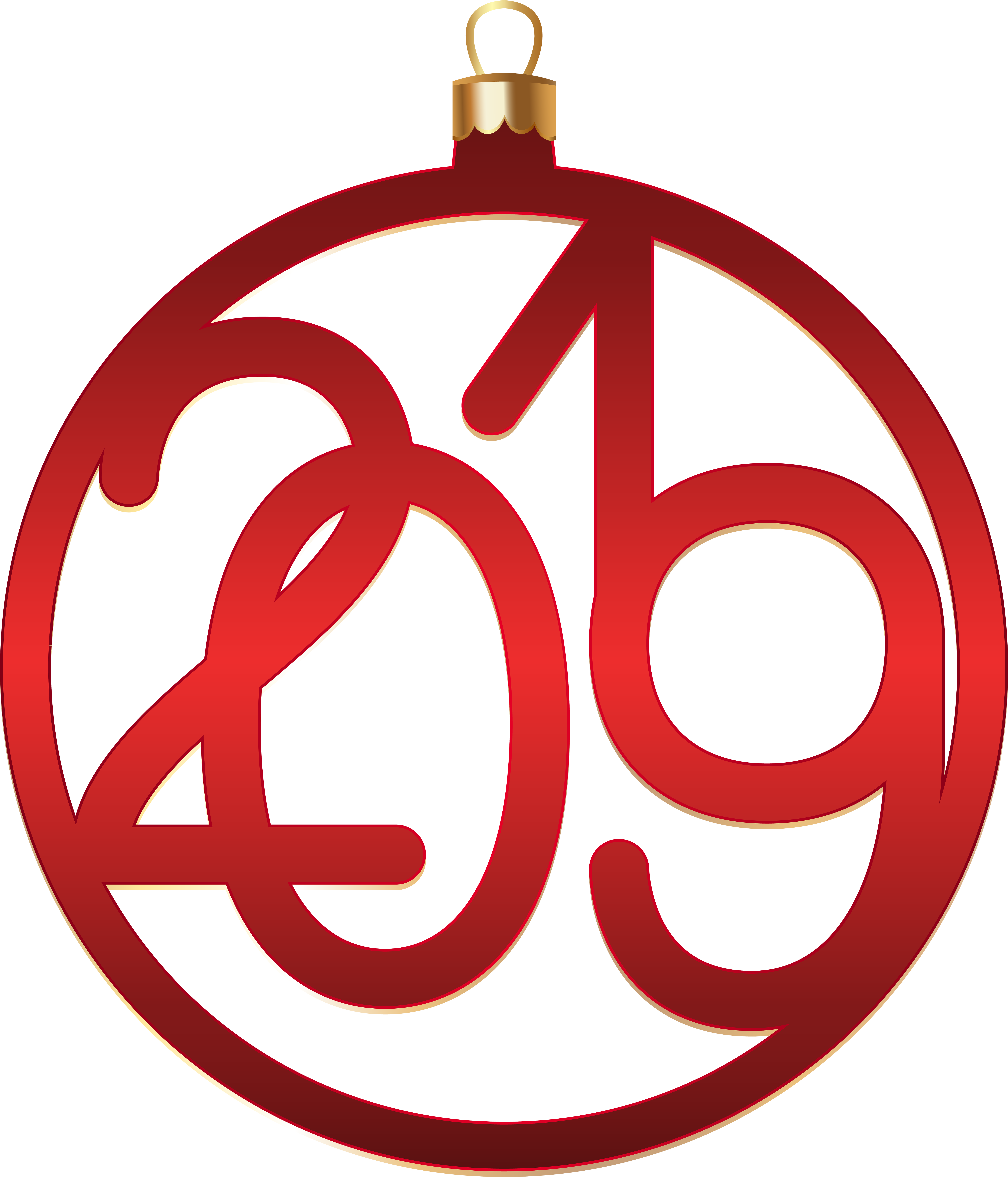 2019 Red Christmas Ball Png Clip Art (6870x8000), Png Download