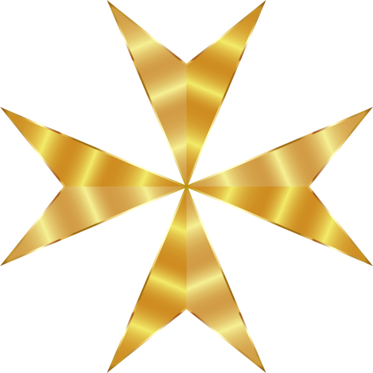 Maltese Cross Christian Cross Gold Bolnisi Cross - Gold Maltese Cross Png (750x750), Png Download