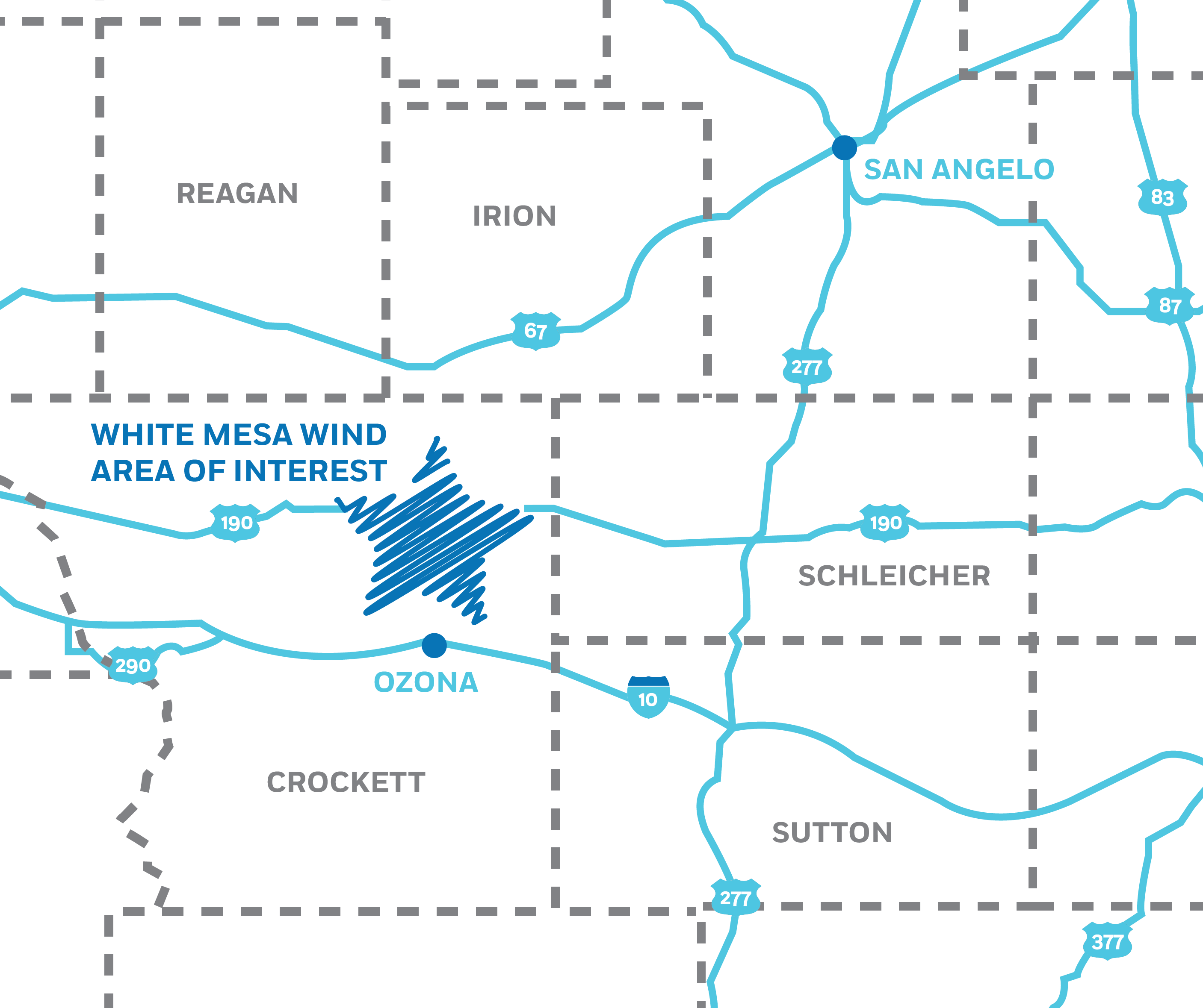 Big Bend Map F-01 White Mesa Wind Project Profile - Map (2813x2359), Png Download