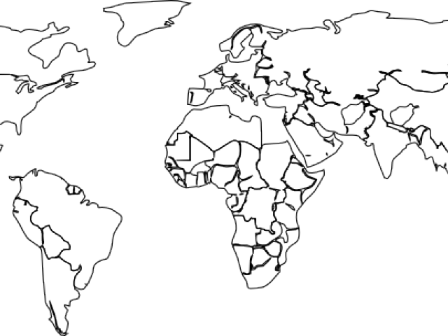 Download World Map Clipart Outline Map Black And White Outline Png Image With No Background Pngkey Com
