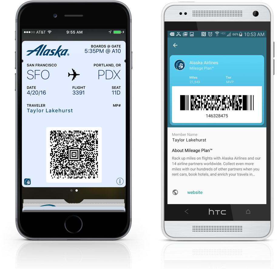 Mobile Boarding Pass Alaska Airlines - Iphone (958x919), Png Download