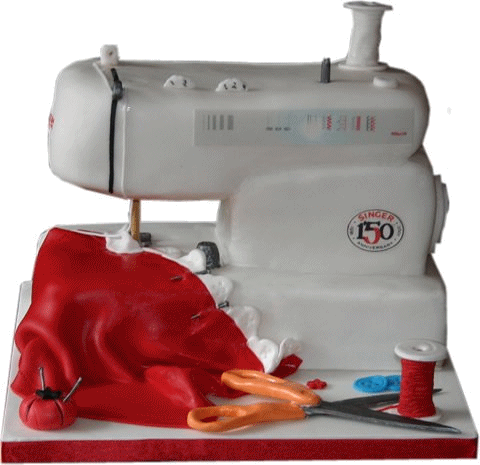Sewing Machine 3d Bespoke Cakes Derbyshire Nottinghamshire - Singer (480x465), Png Download