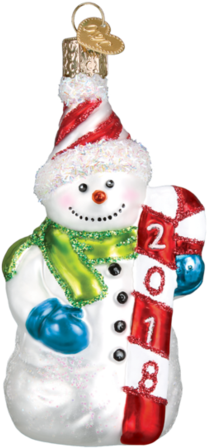2018 Snowman Old World Christmas Glass Christmas Tree - Bassett Hound Glass Ornament By Old World Christmas (480x480), Png Download
