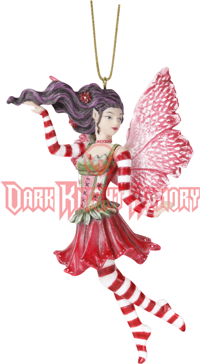 Candy Cane Fairy Hanging Ornament - Poinsettia Fairy - Ornament (726x726), Png Download