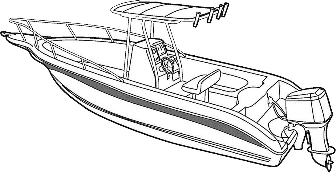 Drawn Yacht Speed Boat - Speed Boat Line Drawing (1091x563), Png Download