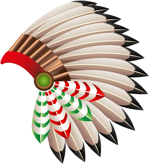 Native American Chief Hat Transparent Png Clip Art - Red Indian Headdress Png (546x600), Png Download