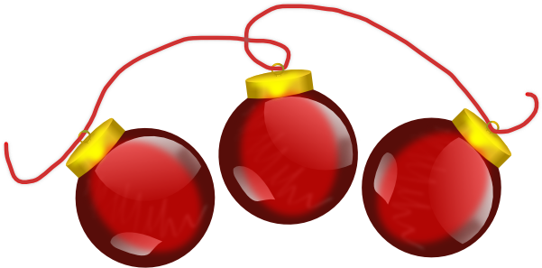 Baubles Png Hd - String Of Ornaments Clipart (600x325), Png Download