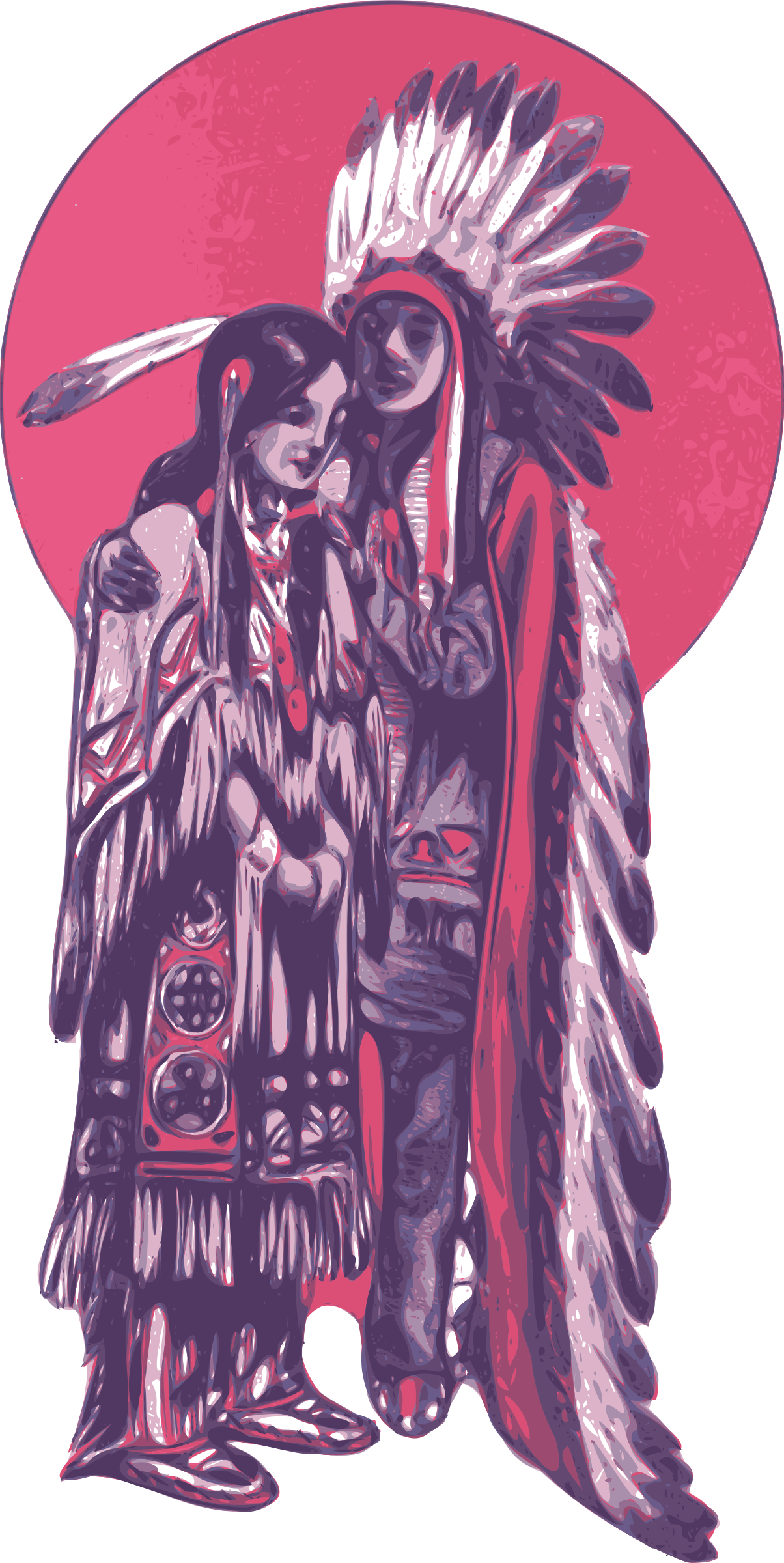 Native Americans In The United States Native American - Native American Couples Art (376x750), Png Download
