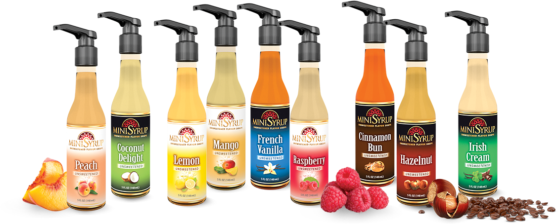 Zavida Flavor Shot Dispnser Minisyrup Bottles - Portable Network Graphics (1349x575), Png Download