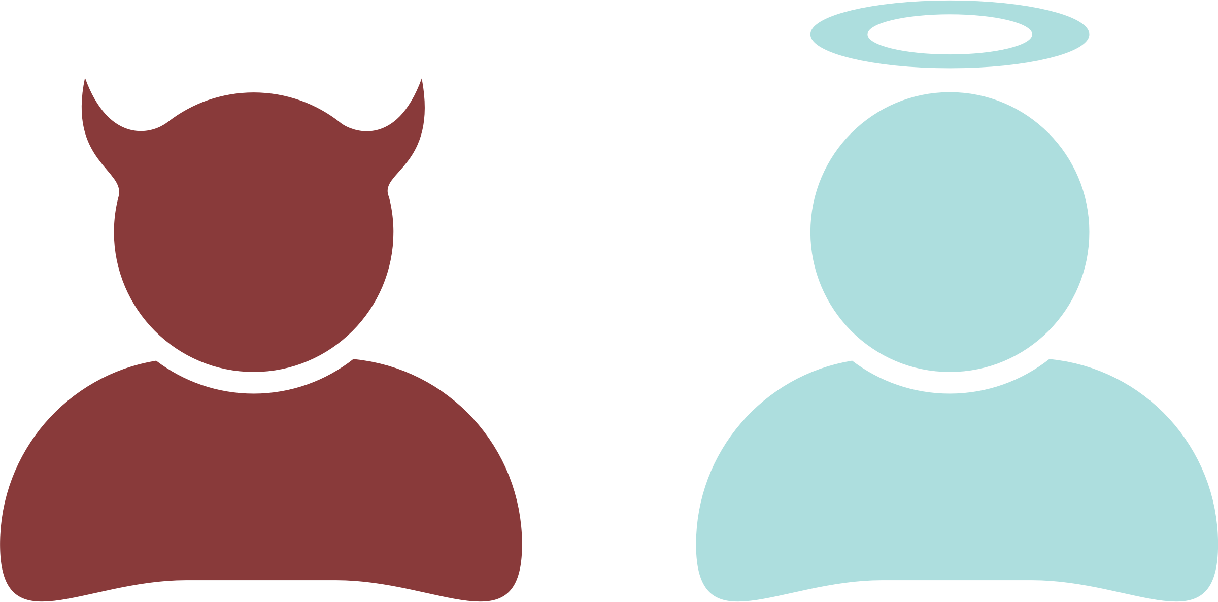 Big Image - Evil And Good Clipart (2400x1186), Png Download