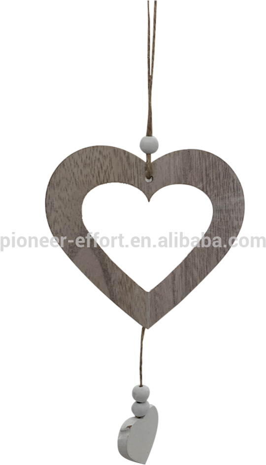 Wooden Heart Christmas Tree Hanging Ornaments - Heart (1000x1000), Png Download