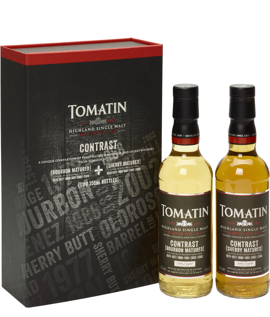 Contrast Box & Bottles - Tomatin Contrast Single Malt Whisky (1000x1105), Png Download